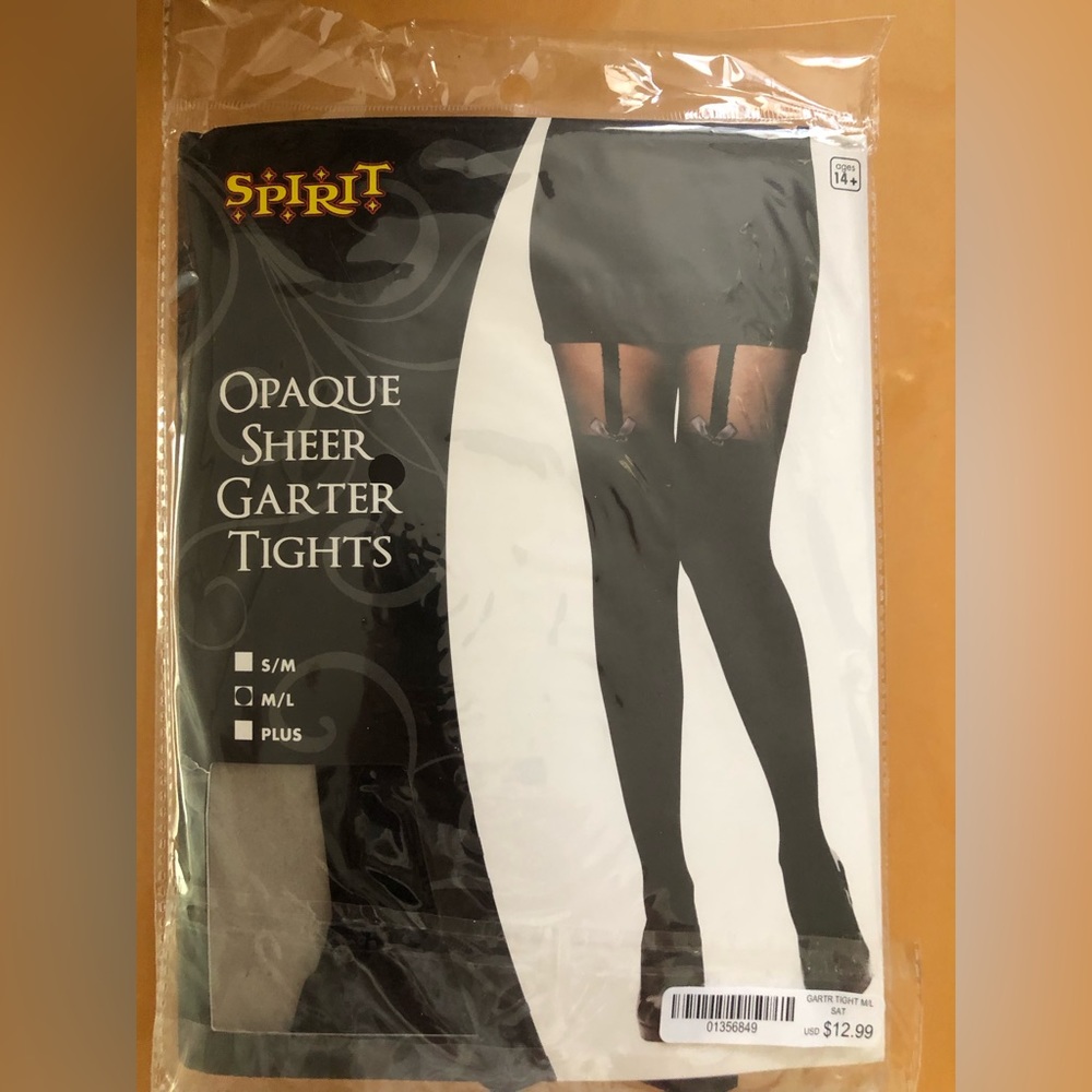 Garter tights black brand new
